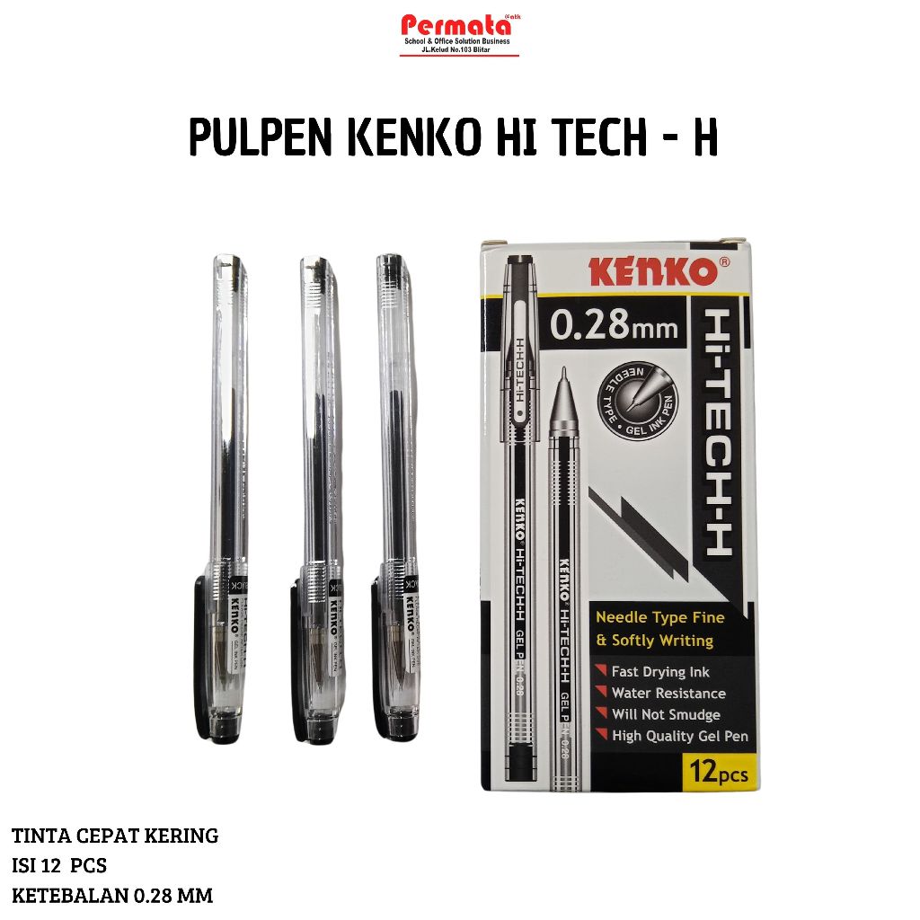 

Pulpen Kenko Hitech-H / 0.28 / (1pak/12pcs)