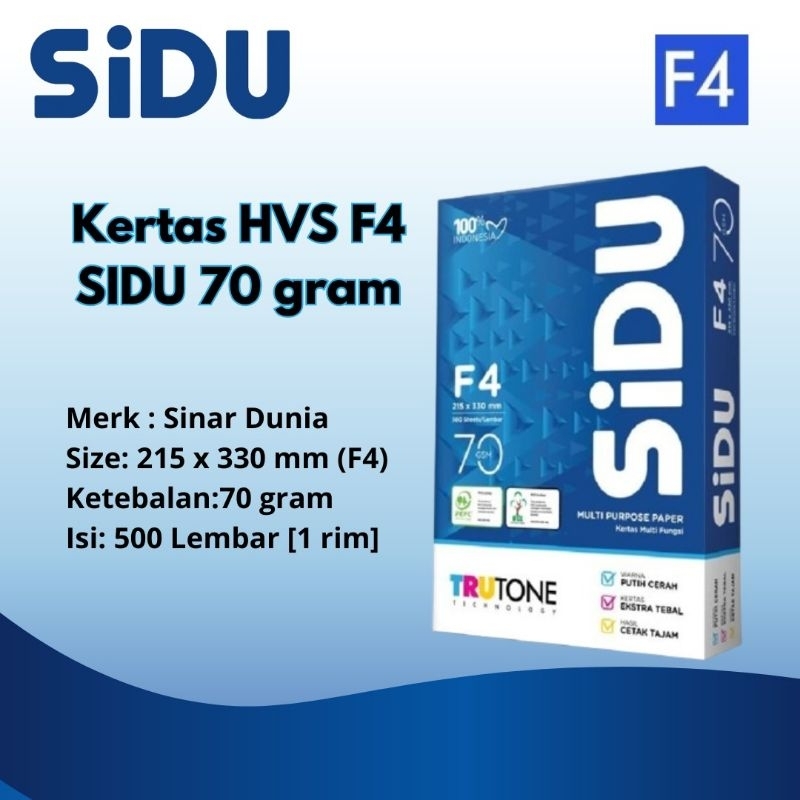 

Kertas HVS Sidu F4 70 gram