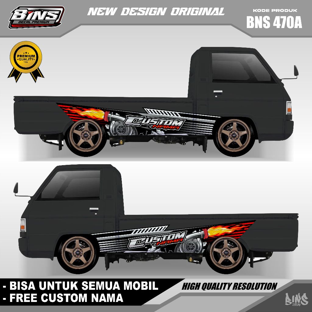 BNS470-STIKER DECAL MOBIL THAILOOK KEREN L300 APV CARRY FUTURA GRANDMAX GRATIS CUSTOM TULISAN