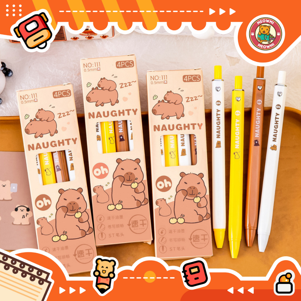 

Pulpen Mekanik Motif Capybara Tip ST 4 Pcs Pulpen Set Aesthetic PN0390