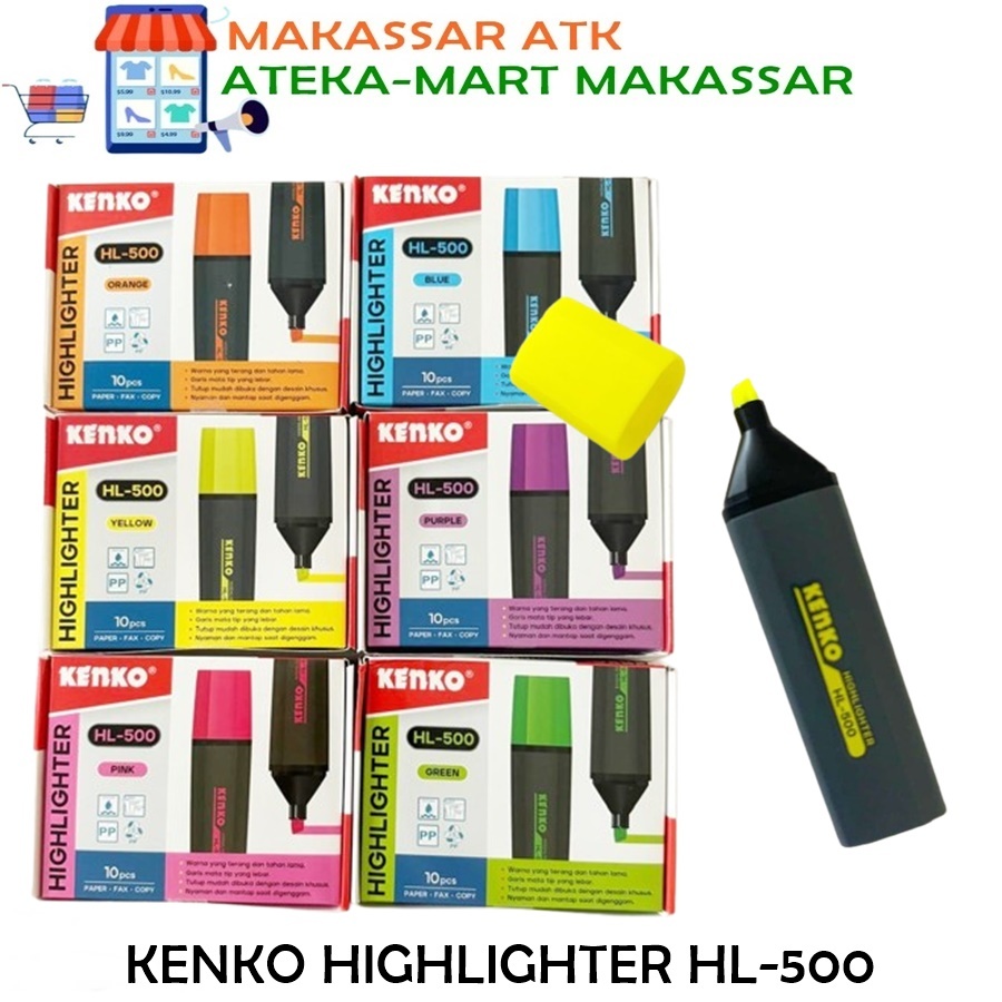 

[BOX/10PCS] KENKO HIGHLIGHTER HL-500 PENANDA TEXTLINER