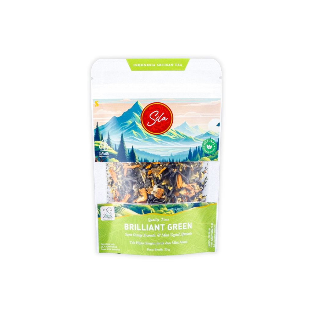 

Sila Artisan Tea - Brilliant Green - White Kraft Pouch - Teh Premium - Green Tea