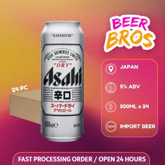 

Asahi Super Dry 500ml [ dus 24 kaleng ] Japan Beer Bir