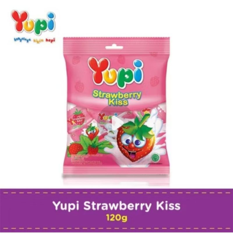 

YUPI GUMMY STRAWBERRY KISS / PERMEN KENYAL RASA STROBERI 120 GRAM