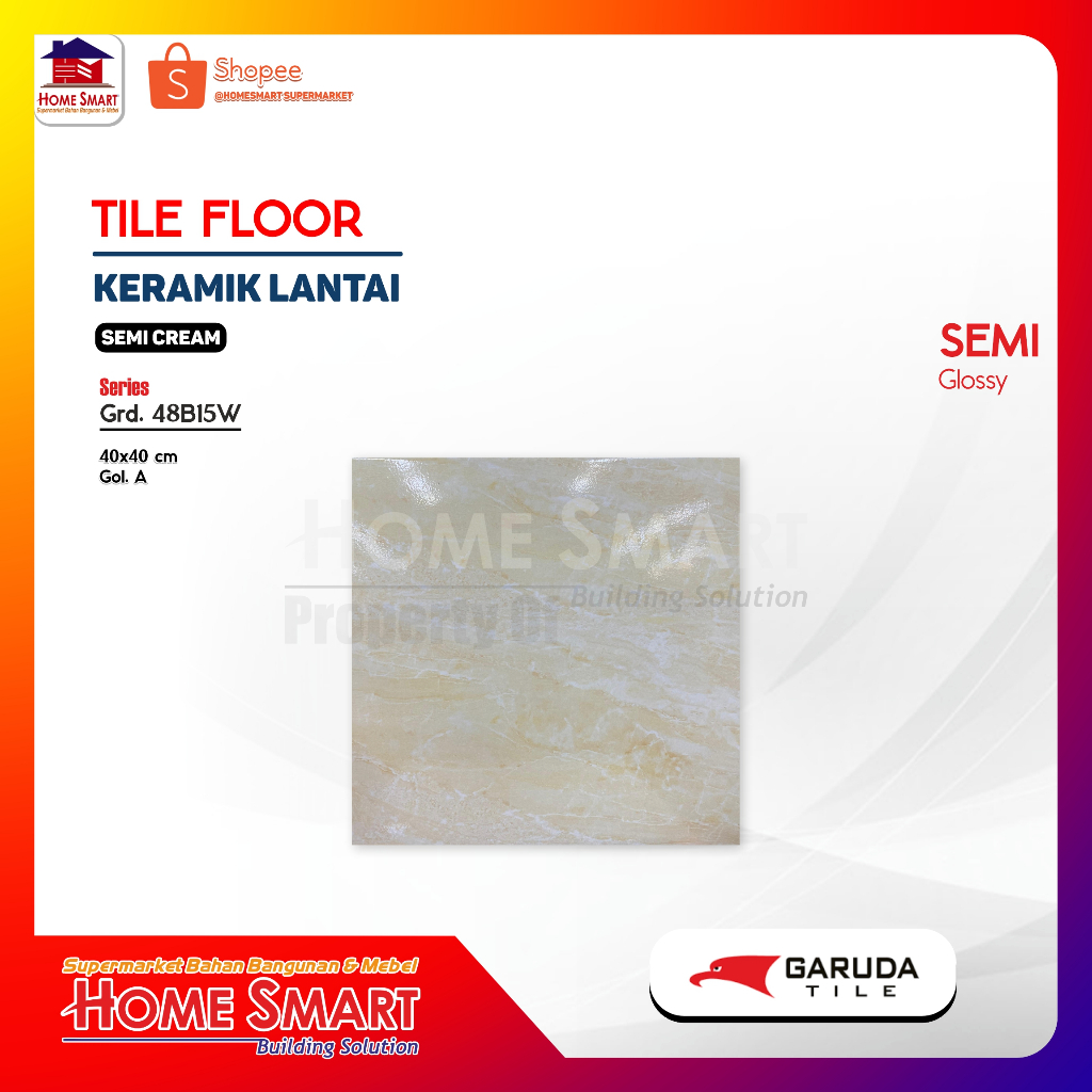 GARUDA KERAMIK G.48B15W 40 x 40 KW1 - KERAMIK LANTAI