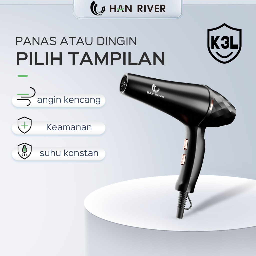 HAN RIVER Hair dryer HRHD03BK 800W Pengering Rambut Paling populer