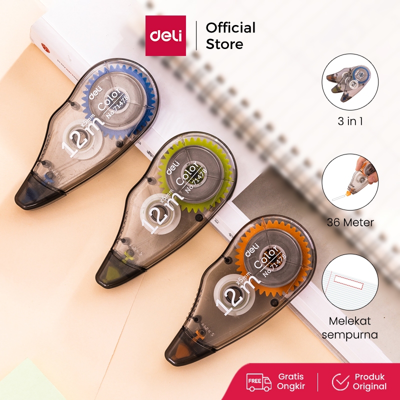 

Deli Pita Koreksi / Correction Tape Tip Ex Kertas Beli Satu Dapat 3 Pcs Panjang 36 Meter 71478