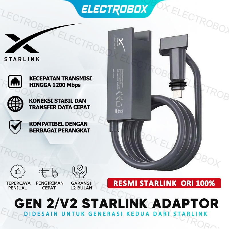 Starlink Ethernet Original  Adapter Untuk Starlink Gen 2 LAN Adapter SpaceX