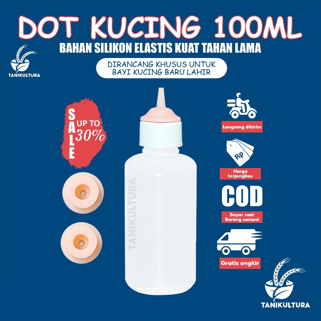 Botol Dot Khusus Bayi Kucing Baru Lahir Empeng Kitten Kecil 100ml Dot Susu Kucing Silikon Silicone
