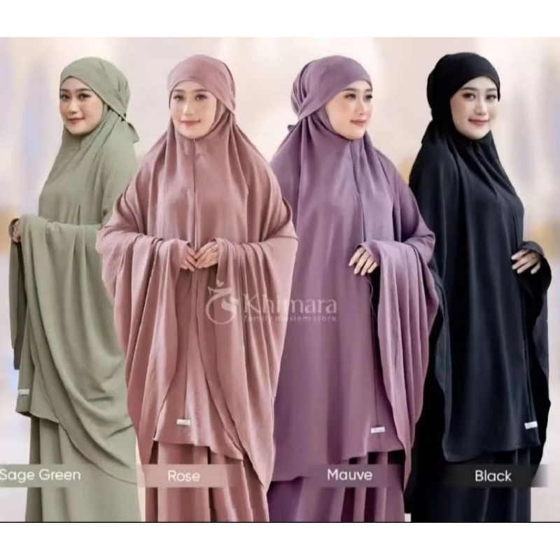 COD Mukena Dewasa Crincle Airflow  Premium Polos Menutup Dagu Mukenah telekung Malaysia