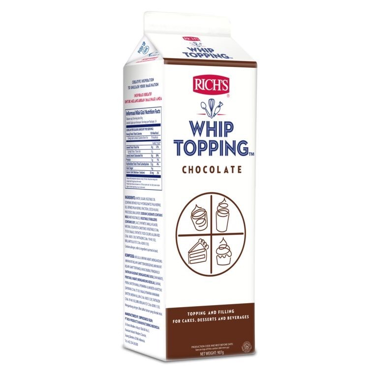 

Rich's Whip Topping Chocolate 907gr - Rich Whip Cream Rasa Coklat