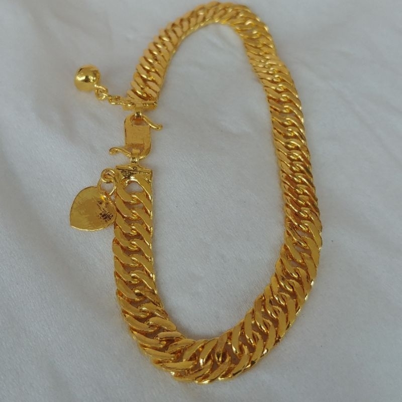Gelang Lipan Lebar 7mm Lapis Emas 24k