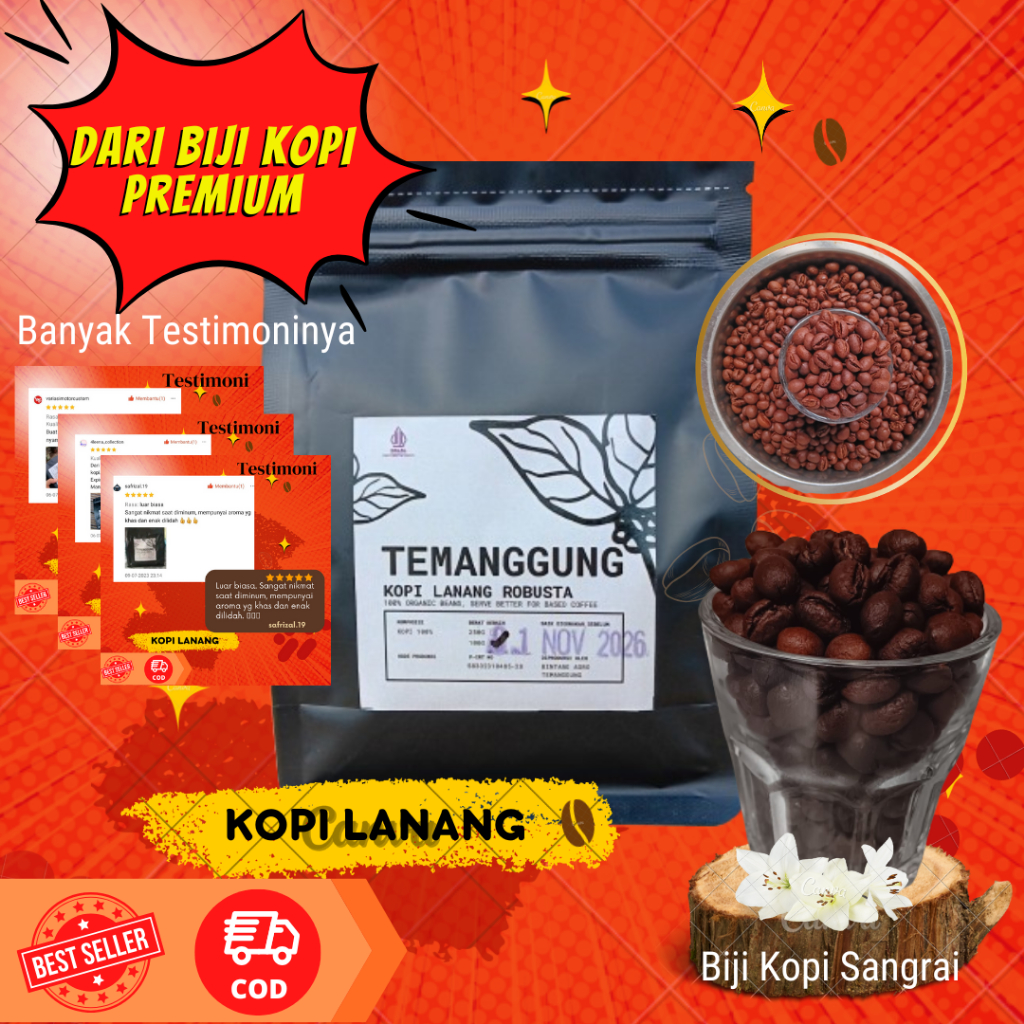 

Kopi Lanang Robusta Biji Sangrai Penambah Stamina Super Original 100 gram