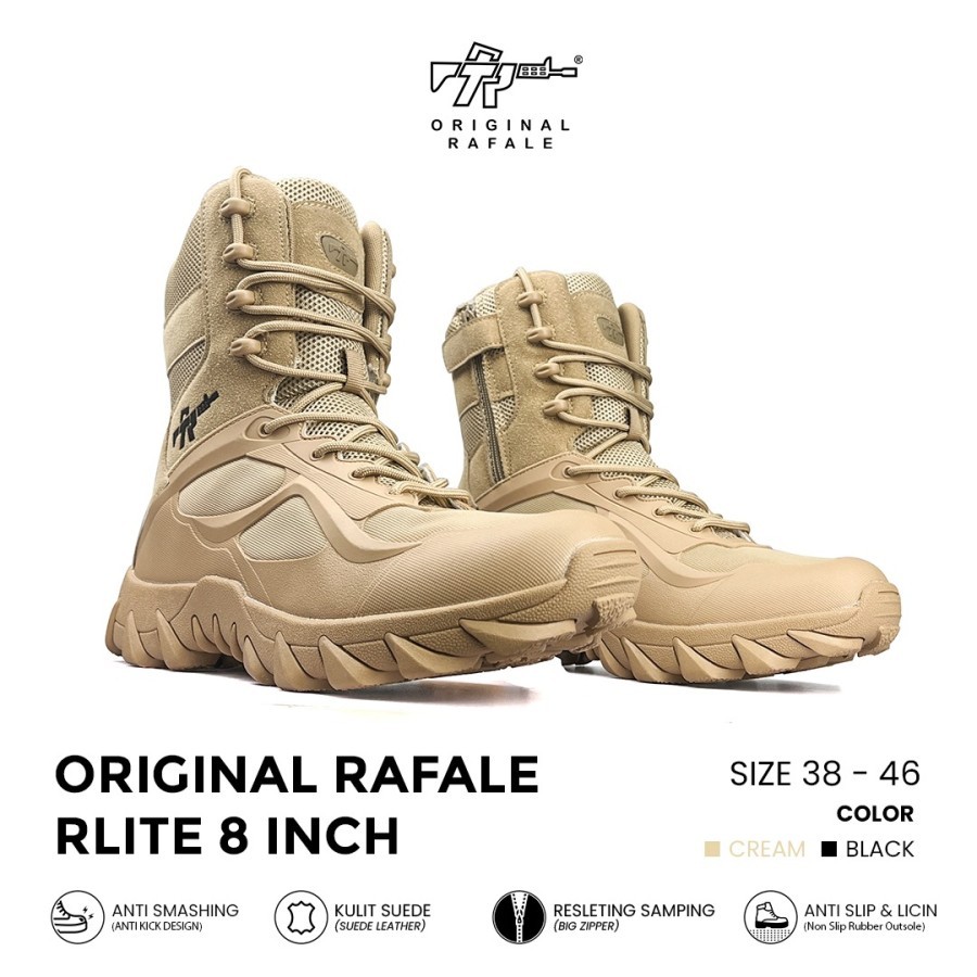 SEPATU TACTICAL RLITE RAFALE ORIGINAL 8 INCH HITAM COKLAT SEPATU TACTICAL PDL STOCK DITANYAKAN TERLE