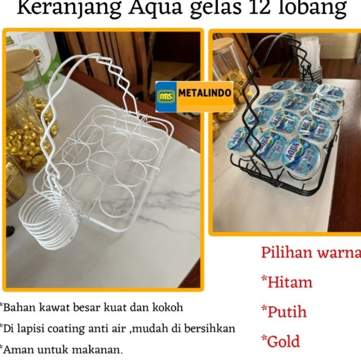 Order Keranjang Aqua gelas mbs rak air mineral besi tempat aqua gelas 12 lobang anti karat