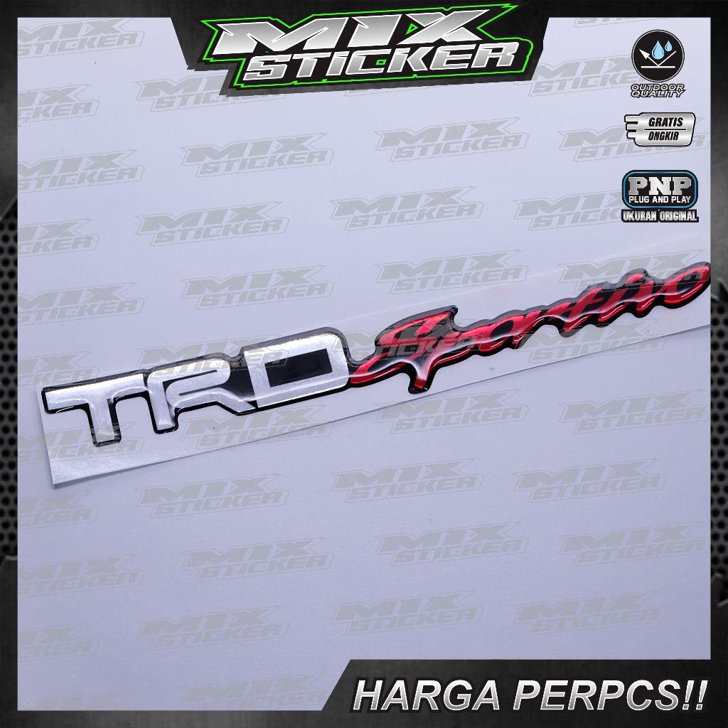 emblem trd sportivo vios / sticker trd vios limo / emblem trd sportivo bagasi / stiker timbul trd sp