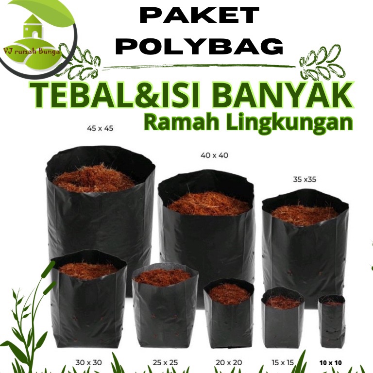 Belanja kuat Paket Polybag Tanaman Tebal isi ratusan plastik polybag polibeg planter