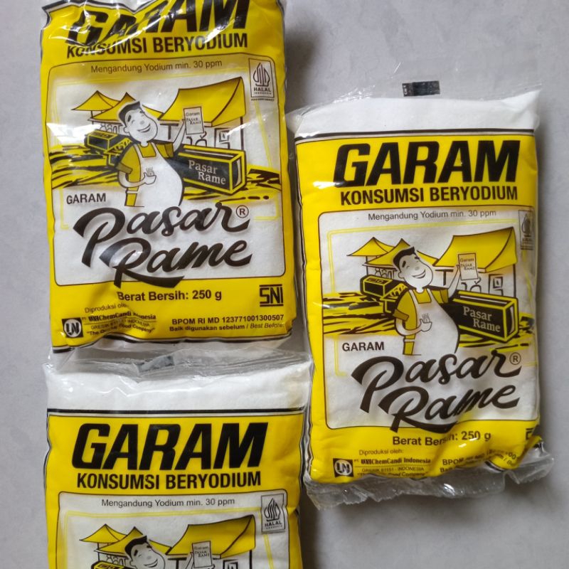 

Garam Konsumsi Beryodium Cap Pasar Rame 250 Gram