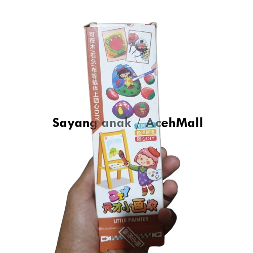 

1 Set Mainan Melukis Anak Ada Kuas dan Cat Air dalam wadah plok kecil