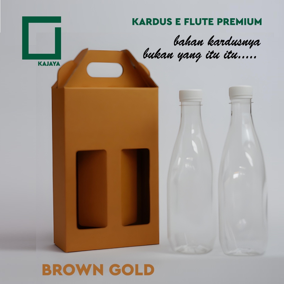 

Box Gable Madu Sirup ada Window 2 Botol 500 ml Sirup 14x6,5x22,5 cm Kardus Jinjing Brown Premium Gold