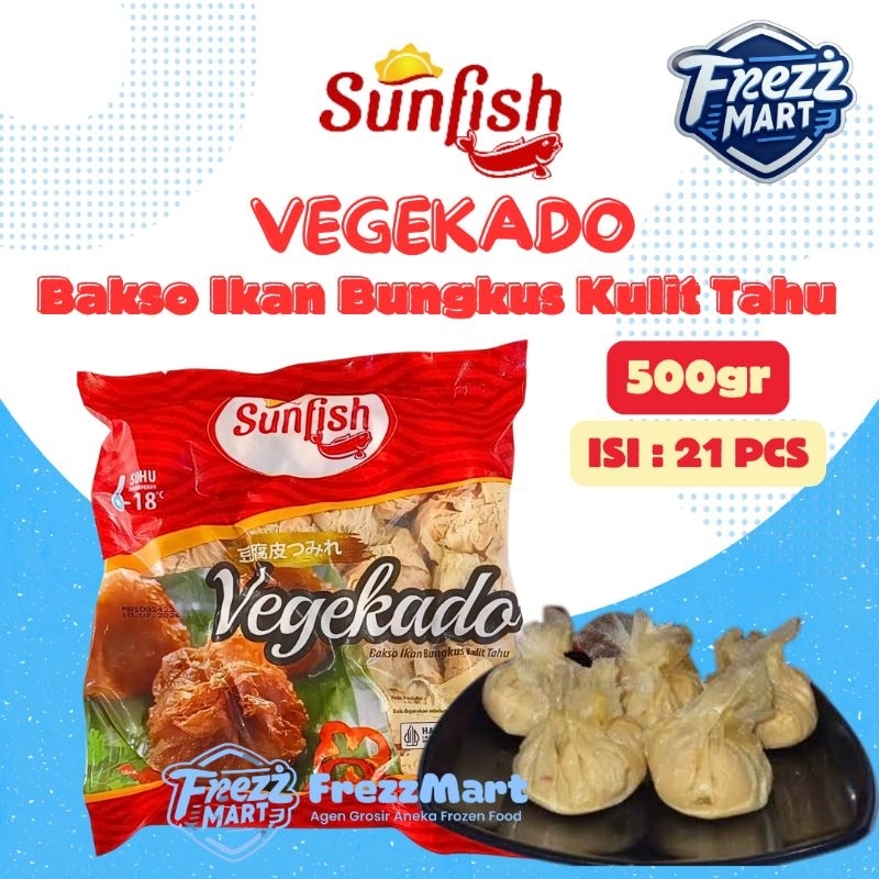 

Sunfish Vegekado 500gr Bakso Ikan Bungkus Kulit Tahu Beku Frozen Food