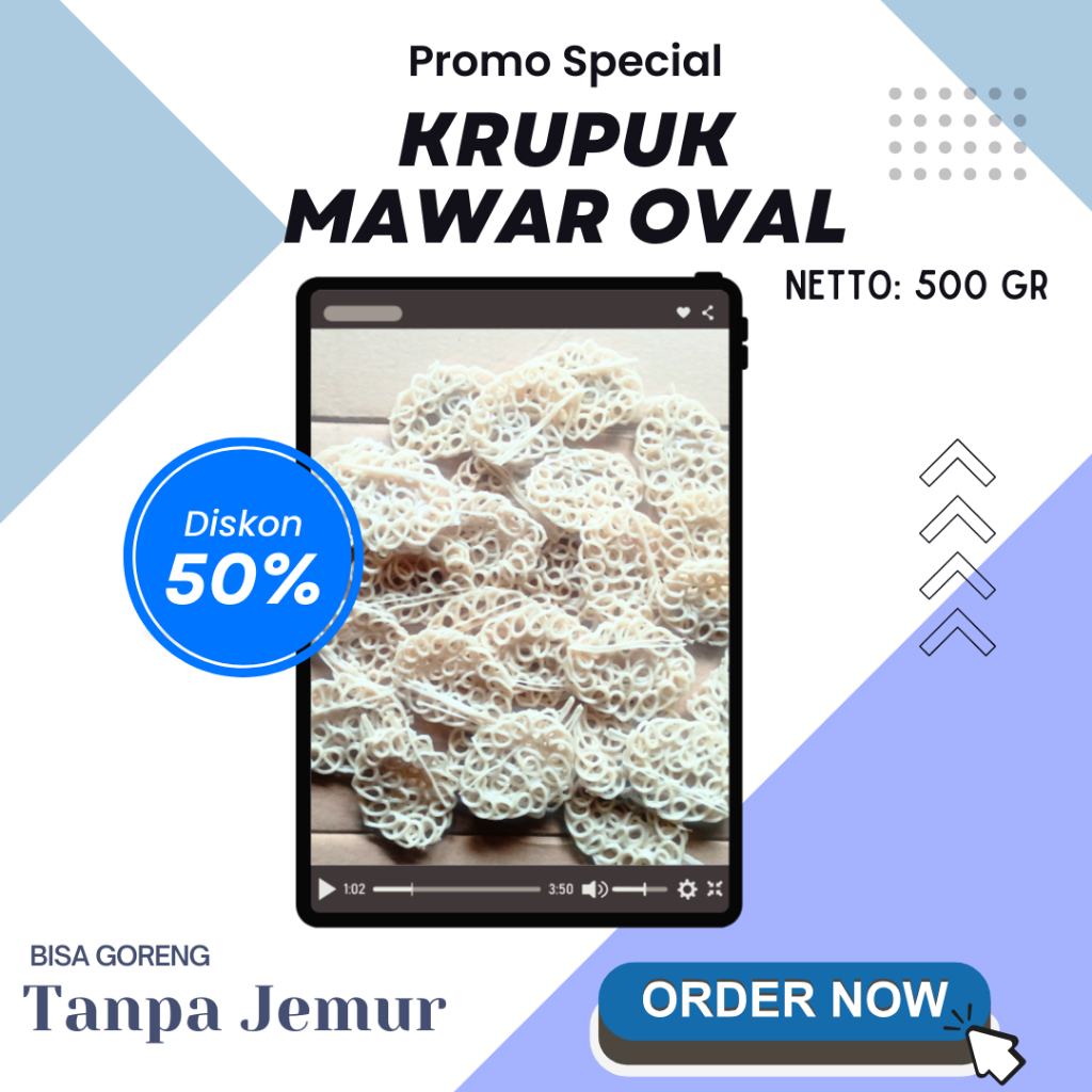 

[500 Gram] Kerupuk Uyel Oval - Krupuk Seblak Viral Krupuk Rantai Mentah Krupuk Seblak Sambal Mawar Oval Putih Rasa Bawang Enak Gurih Renyah Asli Kediri