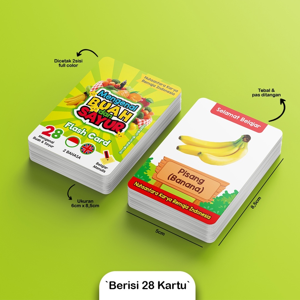 FLASHCARD EDUKASI ANAK BUAH SAYUR
