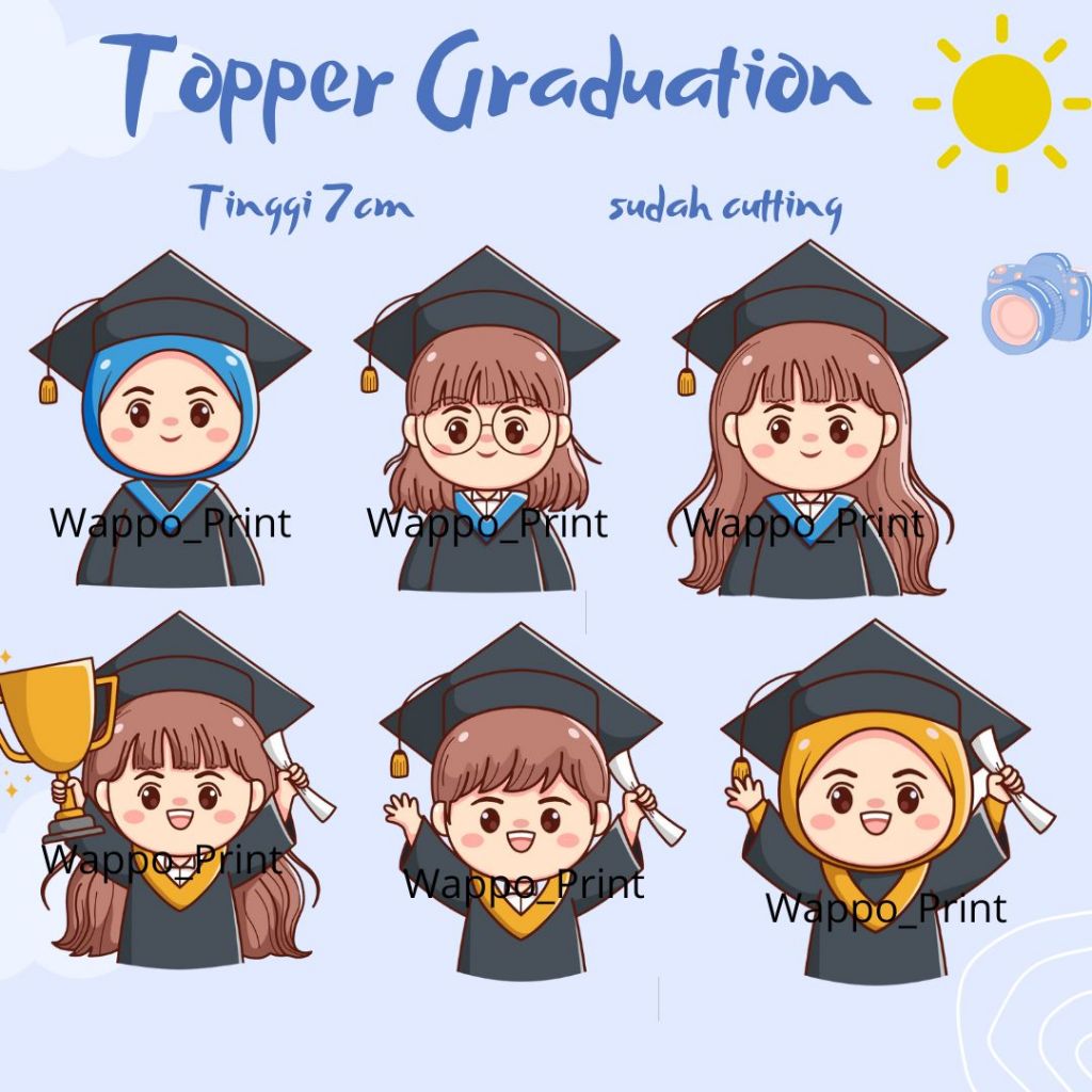 Topper Wisuda Untuk Buket Mini / Topper Graduation Termurah / Topper Perlengkapan Buket