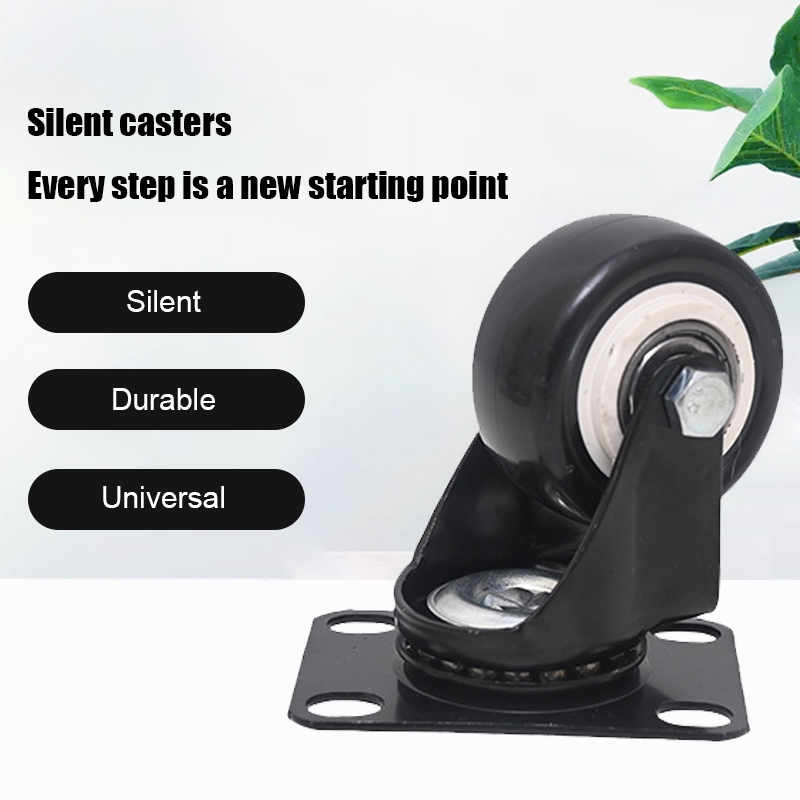 Roda 2 Inch PU Kastor/ Castor/Caster Warna  Hitam TEBAL Hidup