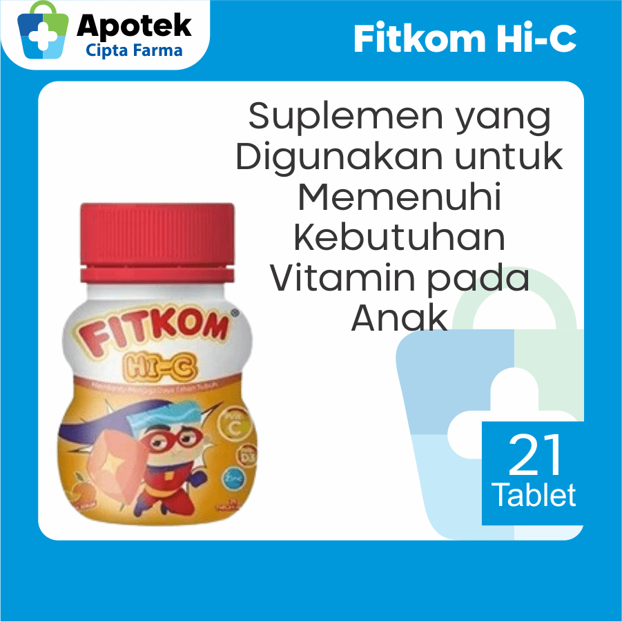 Fitkom Vitamin Tablet Hisap Anak Rasa Jeruk Vitamin A Vitamin B1 Vitamin B2 Vitamin B6 Vitamin B12 V
