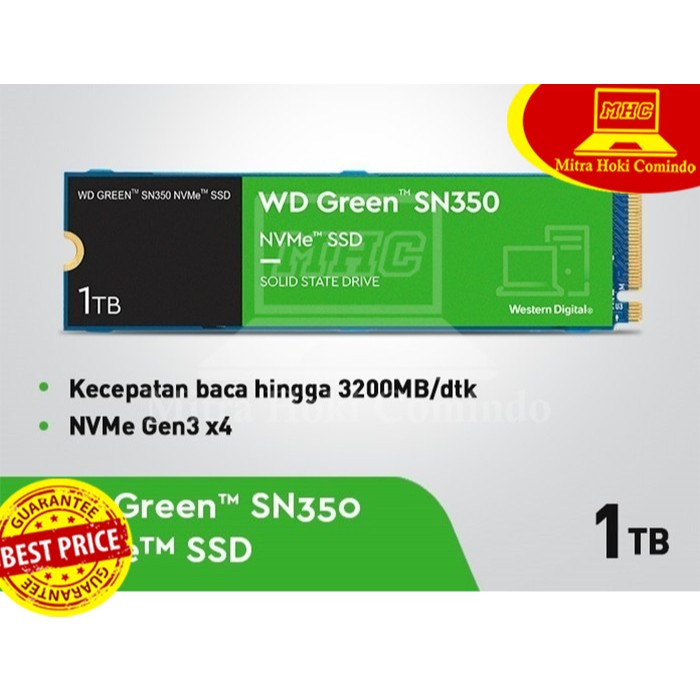 SSD WD GREEN SN350 SSD NVME WD GREEN 1TB M.2 NVME