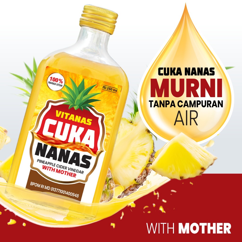 (BEST SELLER) VITANAS 250ml - Minuman Cuka Nanas Murni Membantu Atasi Diabetes dan Kontrol Gula Dala
