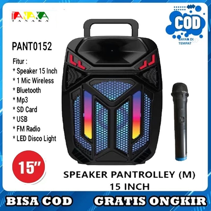 OBRALSPEAKER AKTIF 15 inch portable TANAKA DIAMOND / Speaker Bluetooh Gratis Mkroponr wireless/speak