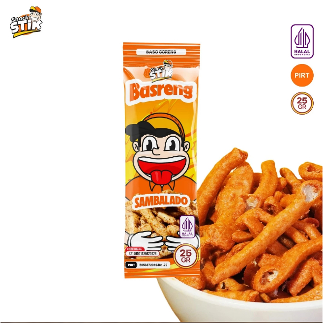 

Snack Stik Basreng Sambalado Cemilan 25gr