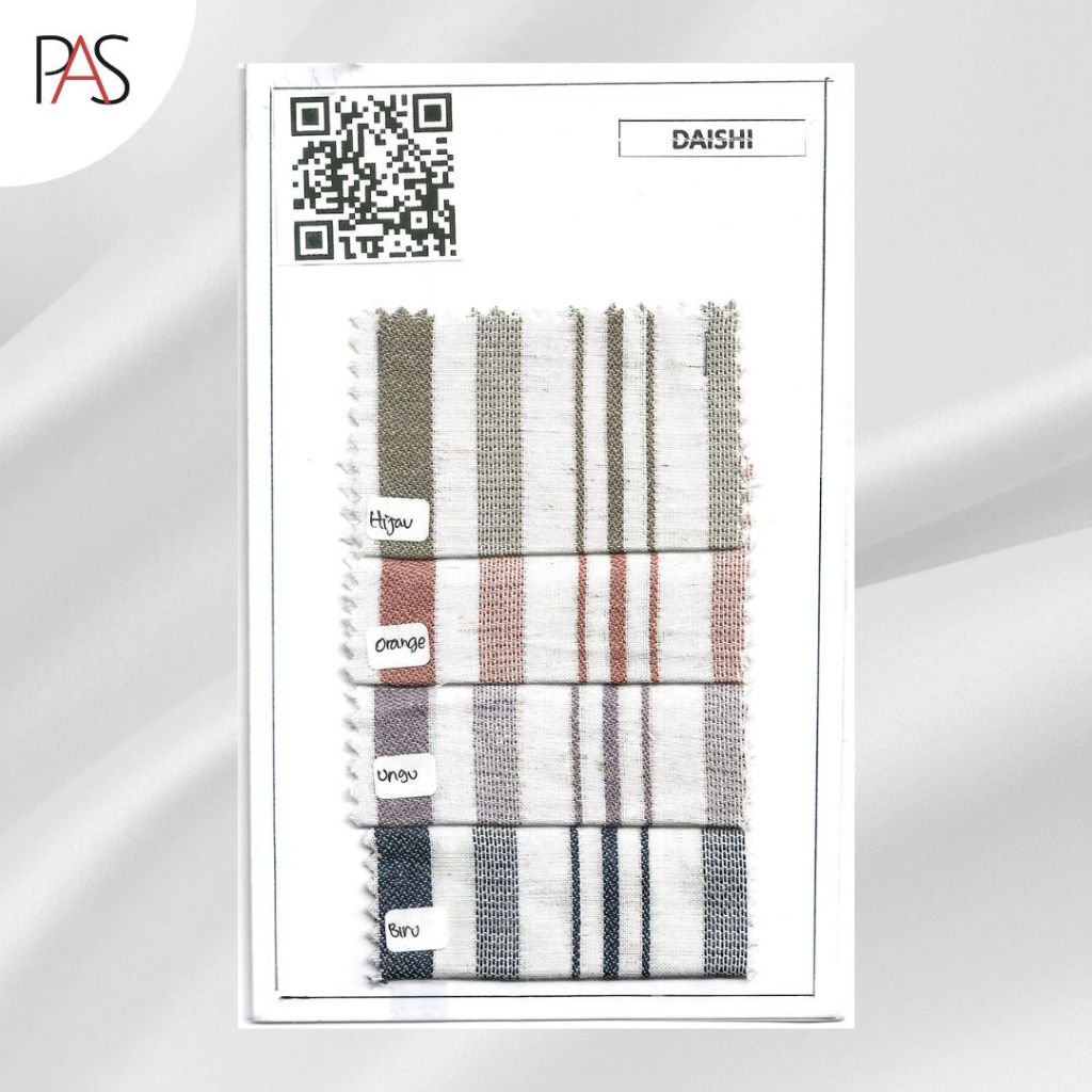 Katalog Warna Kain Poly Rayon Linen Motif Salur Daishi