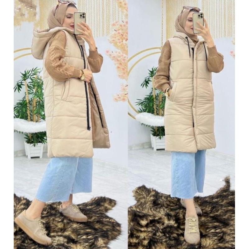 long vest gelembung wanita/rompi gelembung/ rompi kembung