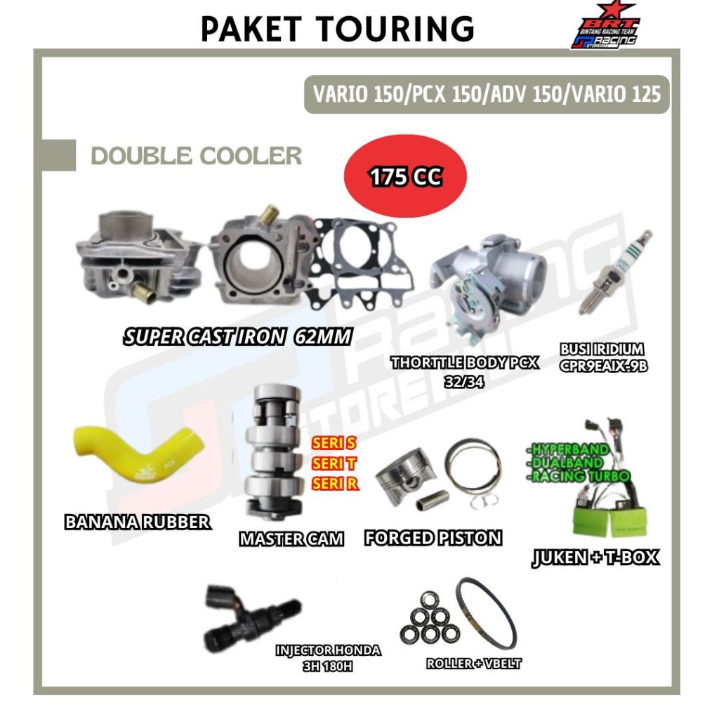 Paket Bore UP Vario 125/Vario 150/PCX 150/ADV 150 Blok Piston-Noken As-TB-ECU-BRT Paket Touring 8