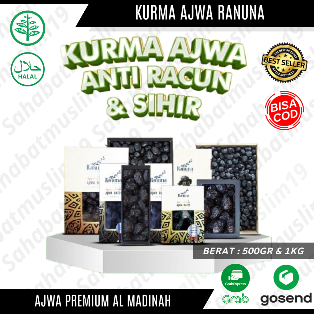 

Kurma Ajwa 1kg Premium Original Kurma Madinah Asli 500gr