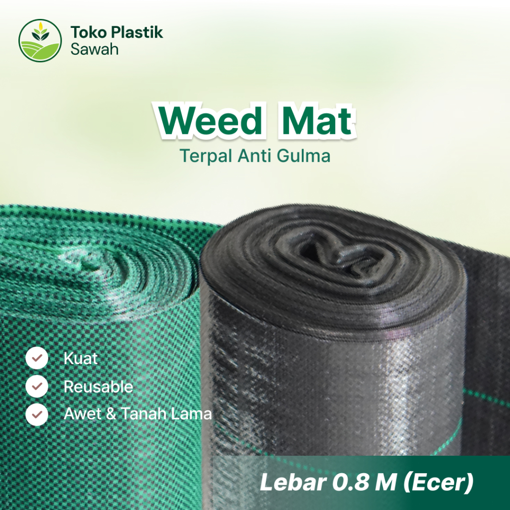 Terpal Green House Lebar 80 cm Weedmat Control - Meteran Woven Fabric Anti UV Weed Mat