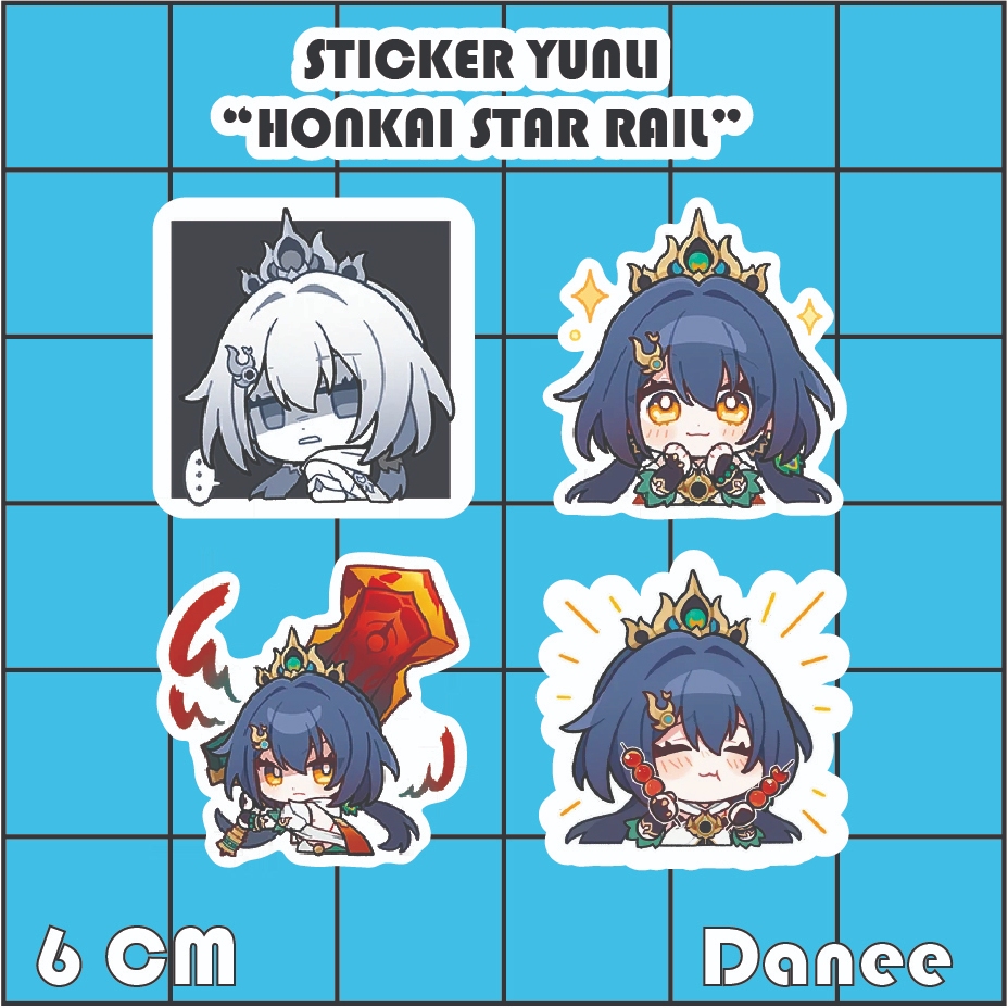 

[Stiker Honkai Star Rail Vinyl Anti Air] Yunli, Stiker Anime Vinyl Tahan Air dan Awet, ukuran +-6 cm