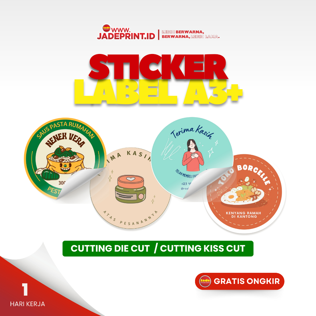 

[SEHARI JADI] Sticker Kemasan Murah Stiker Produk Cetak Stiker Label Makanan Cetak Stiker Label Online Shop Murah