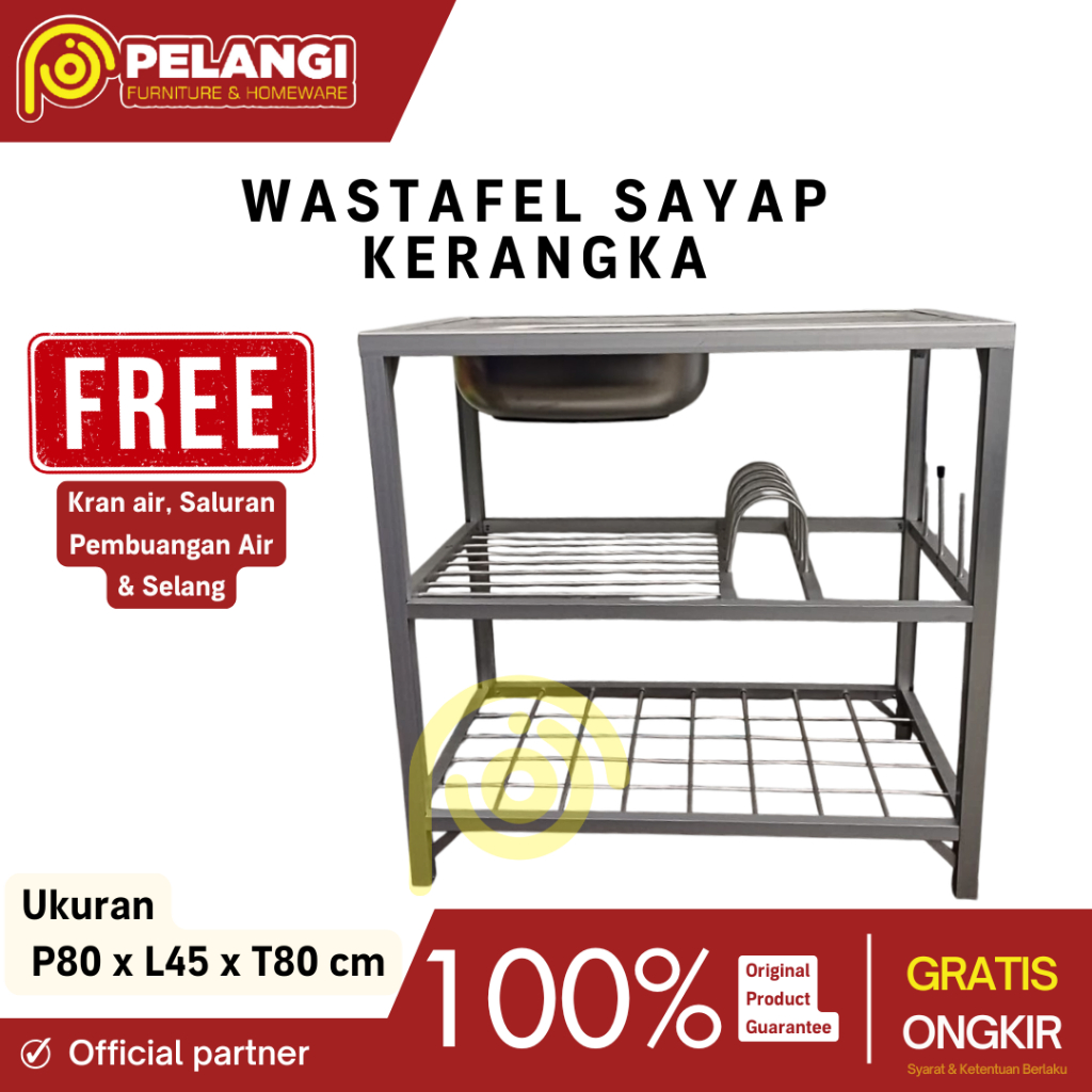 Wastefel Cuci Piring Alumunium | Rak Cuci Piring | Wastafel Cuci Tangan