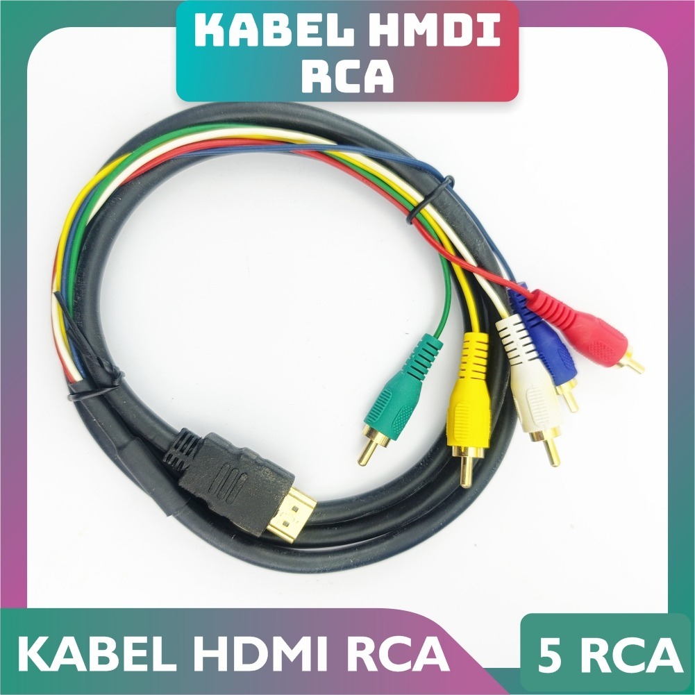 Kabel HDMI to ke RCA converter 5 jack
