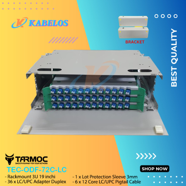 Fiber Optic ODF/OTB 72 Core LC Lengkap Rackmount | ODF 72C LC