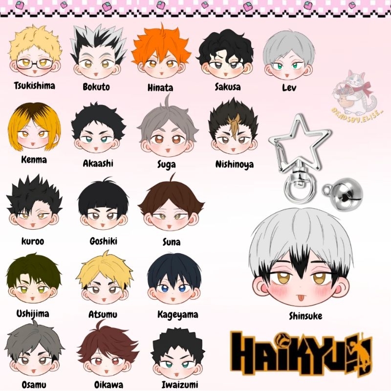 Haikyuu keychain by @beadsby.elise_ keychain karakter anime haikyuu / gantungan kunci / keychain /HA