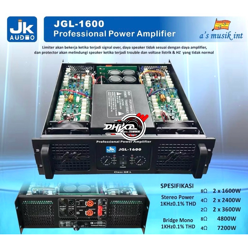 POWER JK COUSTICS 1600 CLASS GB JK COUSTIC JGL 1600 / POWER JKCOUSTICS JGL 1600 / JK COUSTICS PA 160