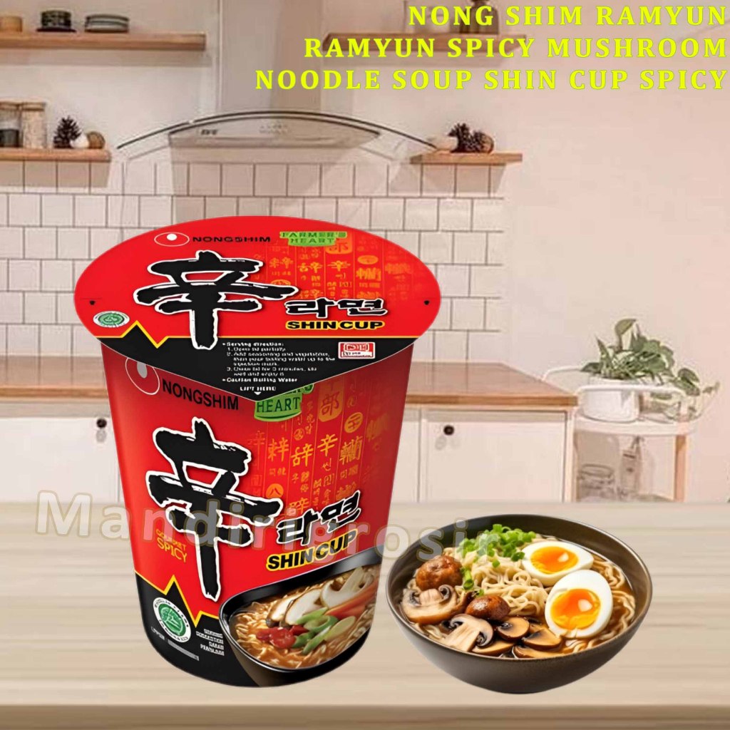 

Ramyun Spicy Mushroom * Nong Shim Ramyun * Ramyun Shin Cup Spicy * 72gr