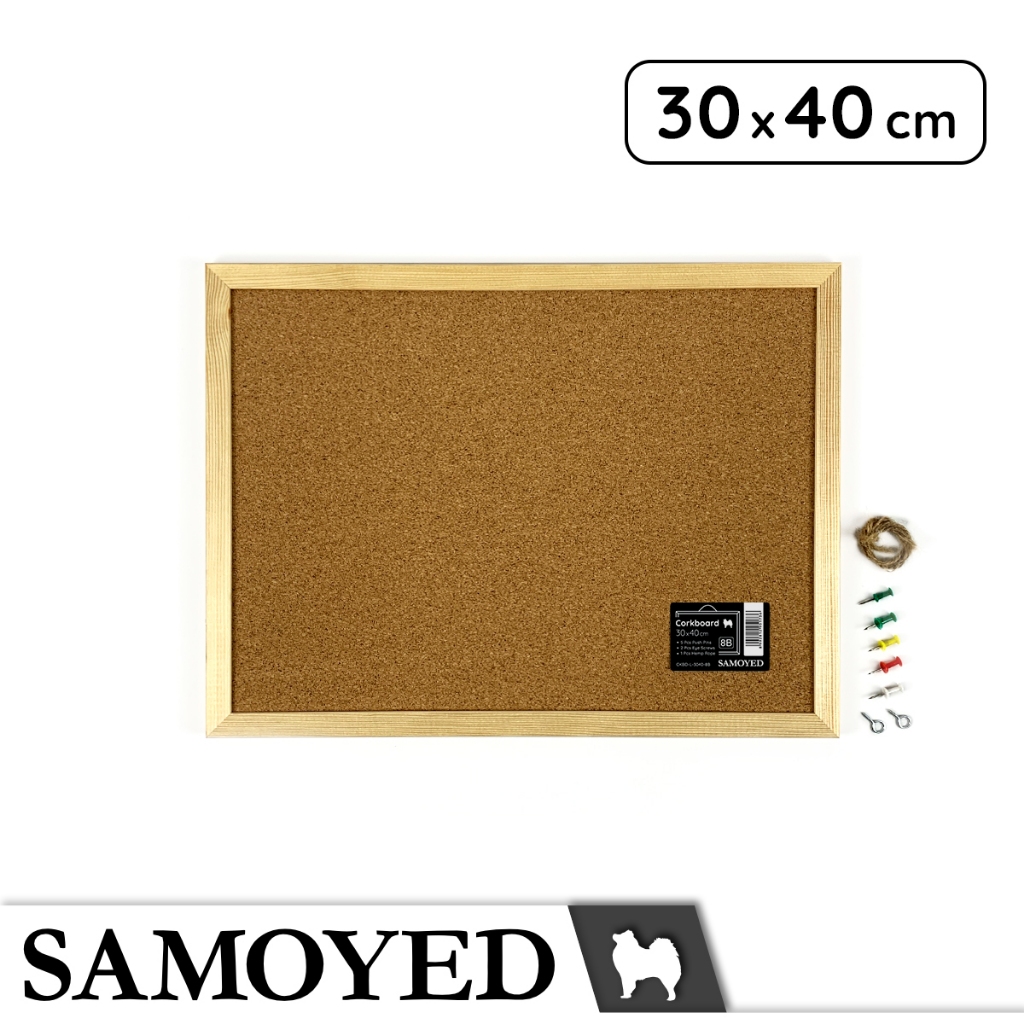 

Papan Pengumuman / Pesan / Mading / Soft / Cork / Memo / Message / Pin Board / Softboard / Corkboard 30 x 40 cm Samoyed CKBD-L-3040