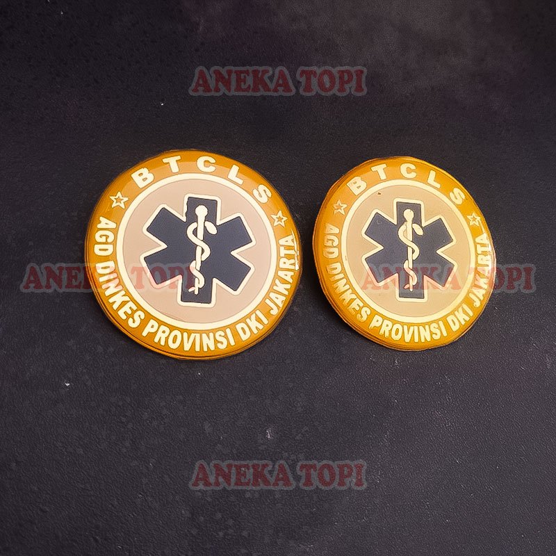 Pin BTCLS Dinkes Pin Logo Pelatihan BTCLS AGD Model Bulat - Aneka Topi