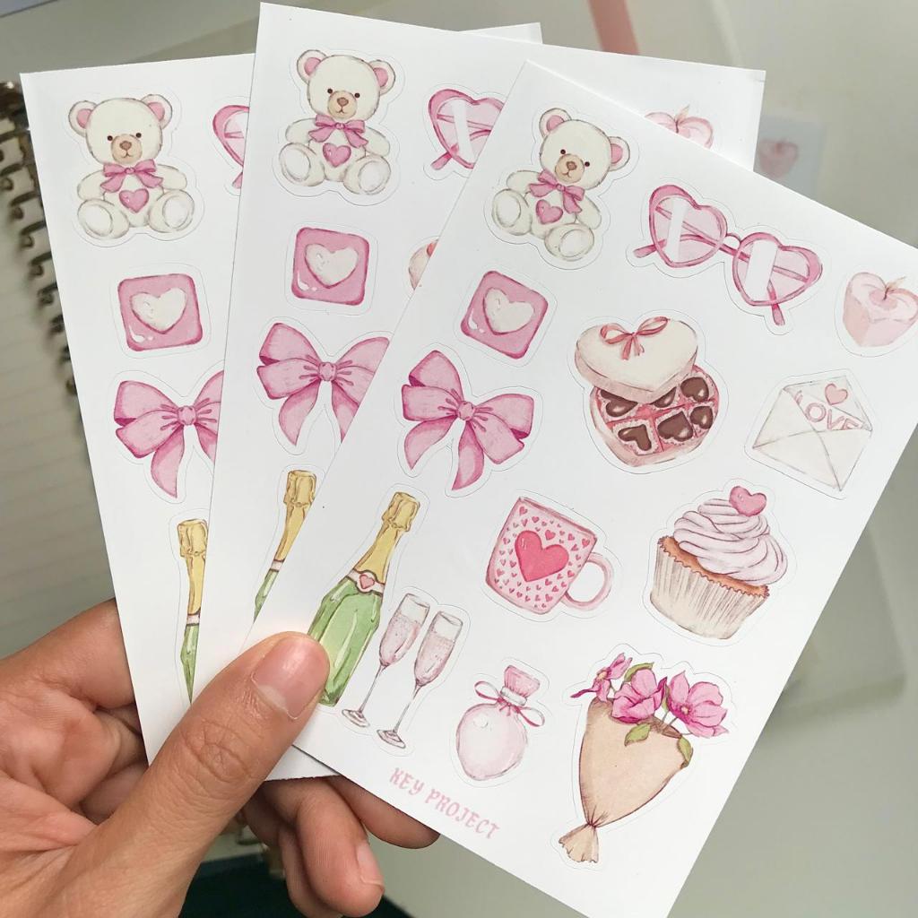 

Stiker valentine/ stiker hari ksaih sayang/ sticker love asthetic/ sticker gadis pink
